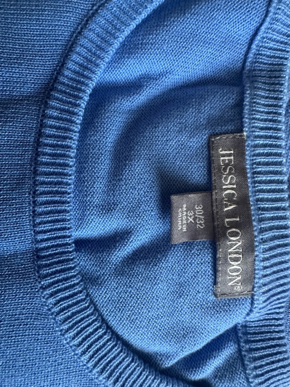 Jessica London Bright Blue Crewneck Sweater Top